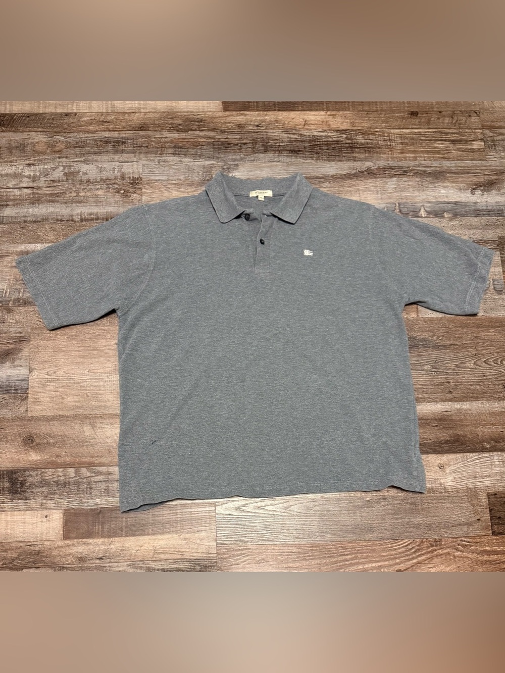 Burberry Heather Gray Polo Shirt with Subtle Logo